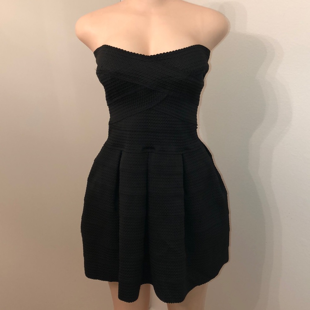 Strapless black dress